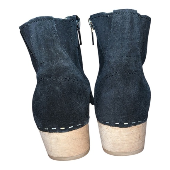 Hanna Andersson wooden suede clogs  black tan euro 36 size 5.5 made in sweden - Picture 4 of 10